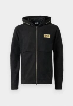 EA7 Emporio Armani TRAIN LABEL HOODIE ALCANTARA - Zip-up Sweatshirt - Rainy Day -Total Wear Store 3a0e443c4d054b7d95bc467e0d270ca2
