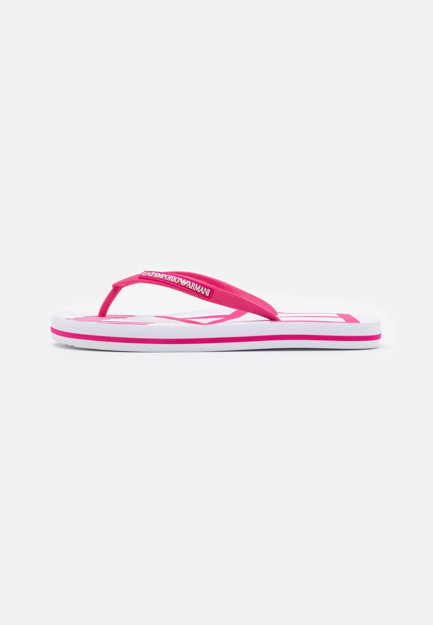 EA7 Emporio Armani Water Sports Oversize Logo Unisex - T-Bar Sandals - White/Pink 4 EA7 Emporio Armani Water Sports Oversize Logo Unisex - T-Bar Sandals - White/Pink - Image 2