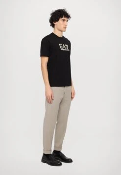 EA7 Emporio Armani Print T-shirt - Black/beige -Total Wear Store 3bb6c327290c49c39d2fc53ae4b4a34a