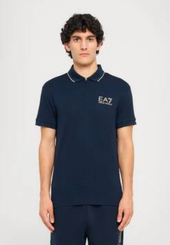 EA7 Emporio Armani TRAIN LABEL - Polo Shirt - Blue