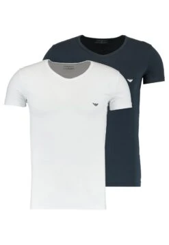 Emporio Armani V Neck 2 Pack - Basic T-Shirt - White/Navy Blue -Total Wear Store 3e0d7dfcd9c84497a9f2d1626d53924a