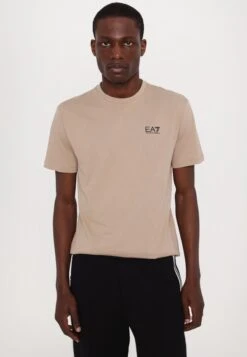 EA7 Emporio Armani Print T-shirt - Cobblestone/black -Total Wear Store 3fdd7959191e41bd9a887156e2b358c9