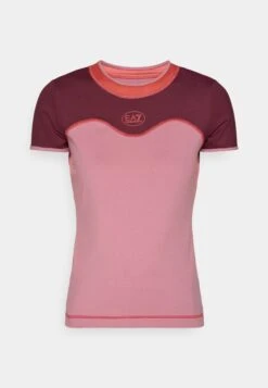 EA7 Emporio Armani TENNIS PRO FREESTYLE TEE - Sports T-shirt - Dusky Orchid/bordeaux -Total Wear Store 4207a7b0f9924df28afb342384a5a305