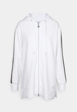 EA7 Emporio Armani Zip-Up Sweatshirt - White/Gold-Coloured -Total Wear Store 44128ad9191e4100a186b51a2feec5d1
