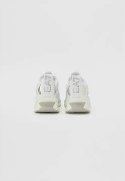 EA7 Emporio Armani INFINITY MIRROR UNISEX - Trainers - White/silver -Total Wear Store 44ea78ea6d4241e5aeb2a74f3d64cc30
