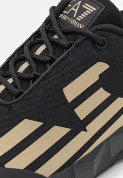 EA7 Emporio Armani Ultimate Kombat Unisex - Trainers - Triple Black/Gold -Total Wear Store 46340043ef6e48f3b508ae2cb4760ffa