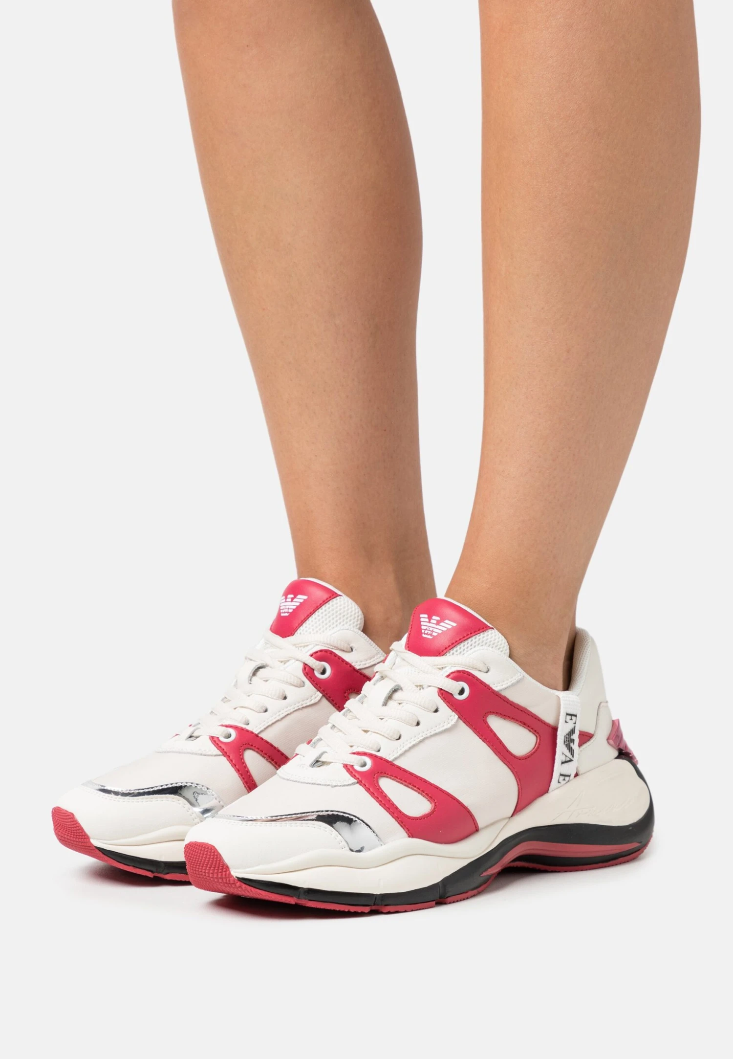 Emporio Armani Trainers - Warm White/Pink/Silver 3 Emporio Armani Trainers - Warm White/Pink/Silver