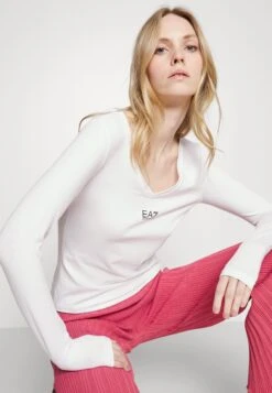 EA7 Emporio Armani Long Sleeved Top - White/Black -Total Wear Store 467a0a54b3a14bb49c3a4316fe0b6435