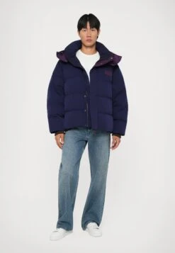 EA7 Emporio Armani TRAIN HOODED JACKET UNISEX - Winter Jacket - Evening Blue