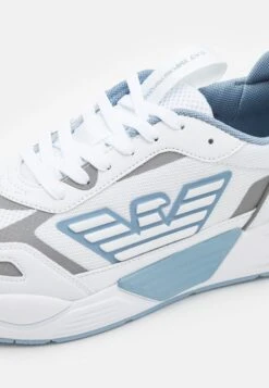 EA7 Emporio Armani Ace Runner Unisex - Trainers - Optic White/Ashley Blue -Total Wear Store 4d1e403cfca040ffa44019feff649aaf