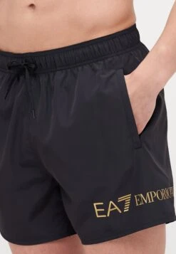 EA7 Emporio Armani BEACHWEAR - Swimming Shorts - Black/gold -Total Wear Store 4ec6a4840a9d4d72a0ba2b18ecd83158