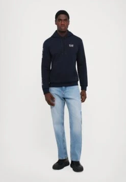 EA7 Emporio Armani TRAIN LOGO SERIES HOODIE EXTENDED - Hoodie - Armani Blue/white -Total Wear Store 4efb405915894d9ea1096f2ed460313e