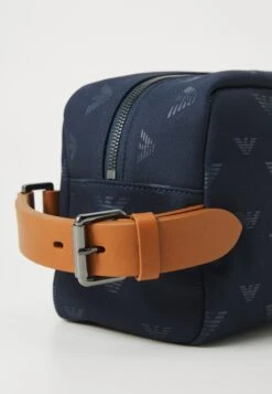 Emporio Armani BEAUTY CASE - Wash Bag - Dark Blue/cognac -Total Wear Store 4fda61165cc449db8086c67af73aadea