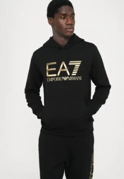 EA7 Emporio Armani TRAIN LOGO SERIES HOODIE - Sweatshirt - Black -Total Wear Store 50b07cf7466a48ada3511b8d46463f61