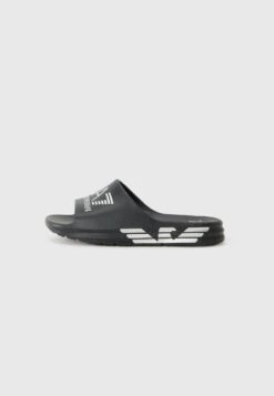 EA7 Emporio Armani CRUSHER DISTANCE - Slippers - Black/silver-coloured