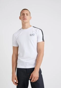 EA7 Emporio Armani Side Tape - Print T-Shirt - White