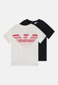 Emporio Armani Unisex 2 Pack - Print T-Shirt - White/Blue