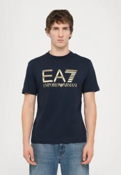 EA7 Emporio Armani TRAIN LOGO TEE - Print T-shirt - Blue