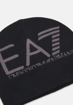EA7 Emporio Armani MOUNTAIN VISIBILITY BEANIE UNISEX - Beanie - Black/volcanic -Total Wear Store 54dc651ce4f14b288c9b0832d788fb75
