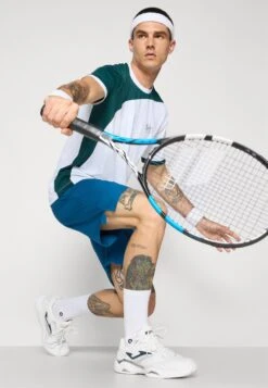 EA7 Emporio Armani TENNIS PRO TEE COLORBLOCK - Sports T-shirt - White/green -Total Wear Store 552556e8121a49b0a95e6820061e522f