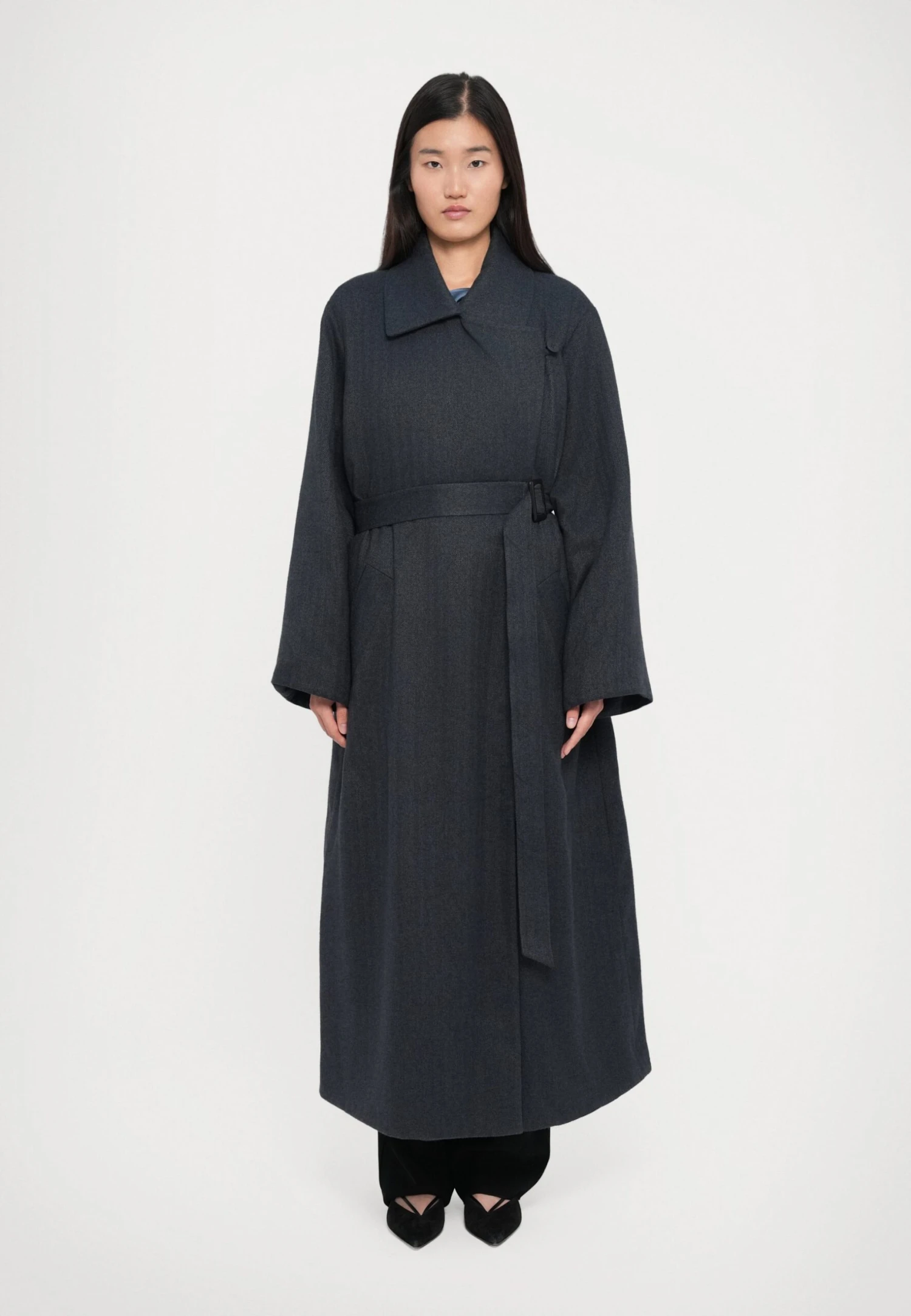 Emporio Armani COAT - Classic Coat - Blu Grigio Melange 3 Emporio Armani COAT - Classic Coat - Blu Grigio Melange