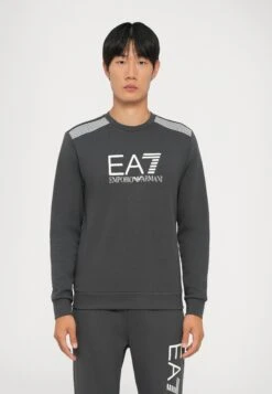 EA7 Emporio Armani TRAIN LINES - Sweatshirt - Asphalt