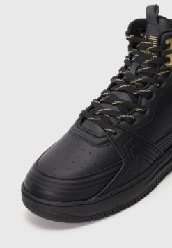 EA7 Emporio Armani SLASHER - High-top Trainers - Triple Black/gold-coloured -Total Wear Store 5dc5004e14e84f44860b3dd44dd883b6