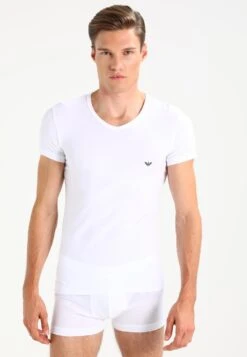 Emporio Armani V Neck 2 Pack - Basic T-Shirt - White/Navy Blue -Total Wear Store 607c50a5134947bba323a762665f311c