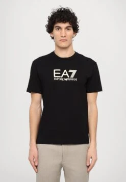 EA7 Emporio Armani Print T-shirt - Black/beige