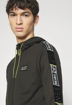 EA7 Emporio Armani Zip-Up Sweatshirt - Dark Grey -Total Wear Store 64a370585af345fbbbd75bbff41e6dd5