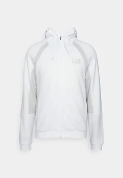 EA7 Emporio Armani Zip-Up Sweatshirt - White -Total Wear Store 64adfda5e3e14842a155280ed2ce96ed