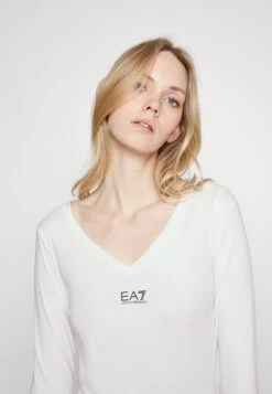 EA7 Emporio Armani Long Sleeved Top - White/Black -Total Wear Store 6573bed428c0490e98a7b6724aaffe9b