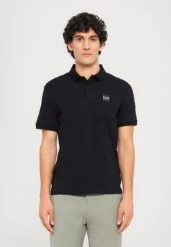 EA7 Emporio Armani TRAIN VISIBILITY POLO - Polo Shirt - Black/cream