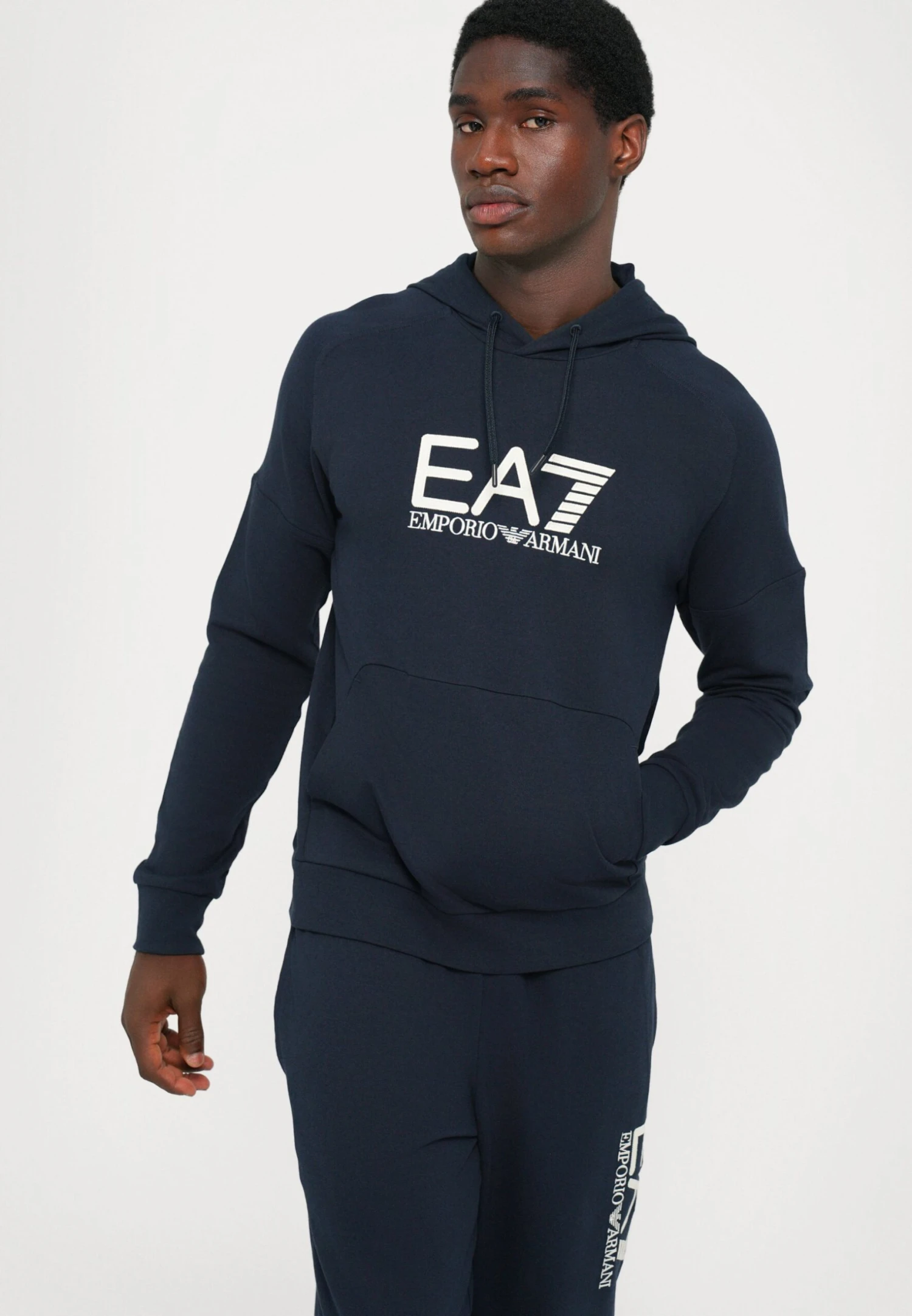EA7 Emporio Armani TRAIN VISIBILITY HOODIE - Sweatshirt - Blue/cream 7 EA7 Emporio Armani TRAIN VISIBILITY HOODIE - Sweatshirt - Blue/cream - Image 5