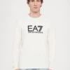 EA7 Emporio Armani TRAIN VISIBILITY TEE - Long Sleeved Top - Cream/black