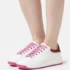 Emporio Armani Icon- Trainers - White/Bordeaux -Total Wear Store 76ebc6cb69c1433f9a99800b4bd25f0a