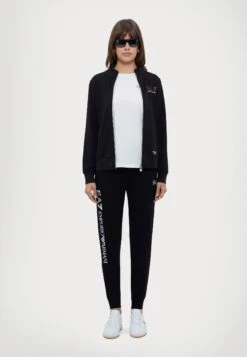 EA7 Emporio Armani Zip-up Sweatshirt - Black -Total Wear Store 796b28ef375b45489e832c46c73f394e