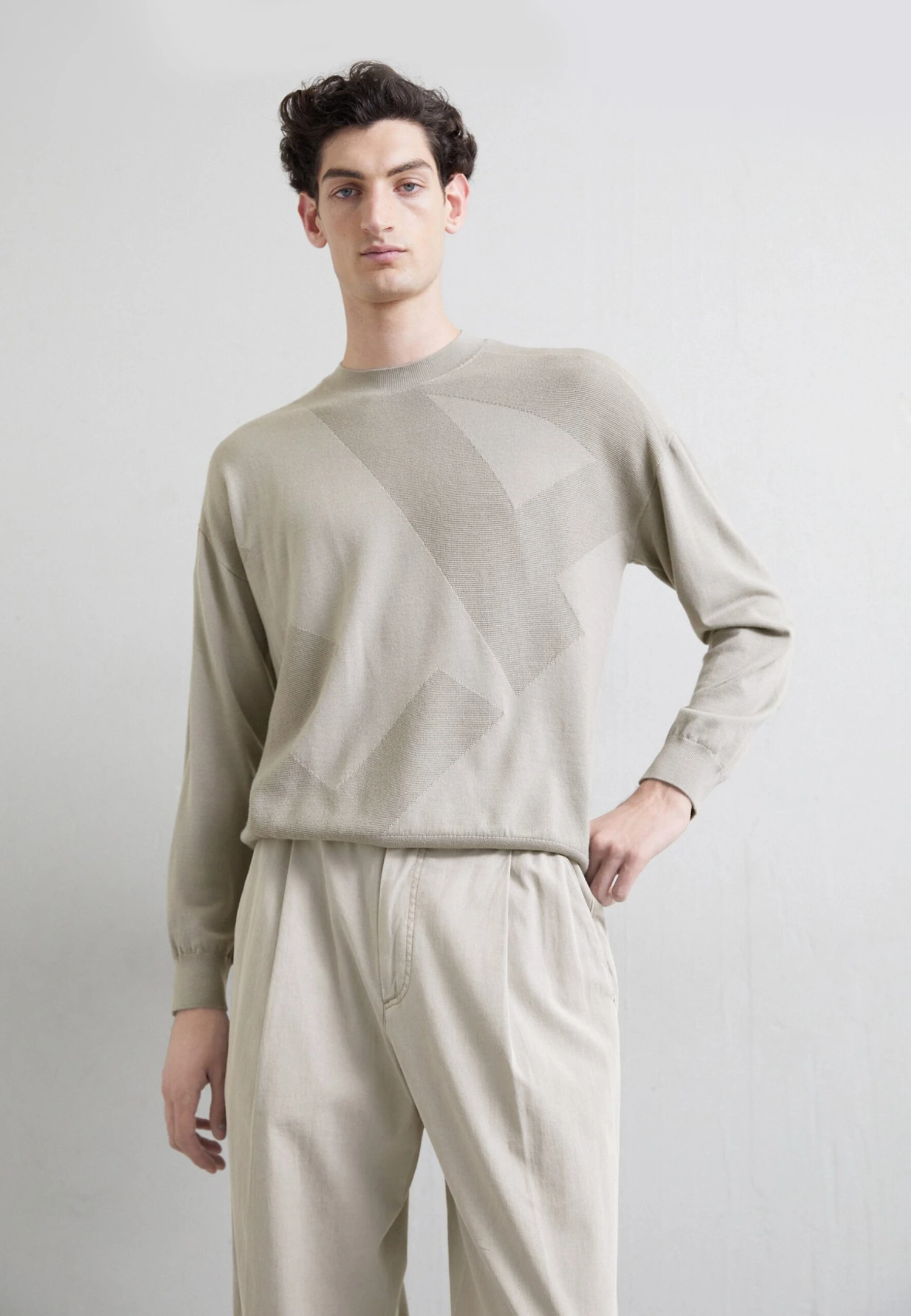 Emporio Armani Jumper - Greige 3 Emporio Armani Jumper - Greige