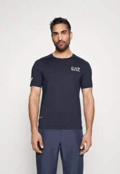 EA7 Emporio Armani Tennis Pro Tee - Basic T-Shirt - Navy Blue