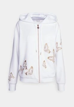 EA7 Emporio Armani Zip-Up Sweatshirt - White/Gold Colored -Total Wear Store 7e20bc7a5bd948c5b16254f15be1b78e