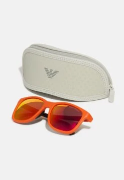 Emporio Armani Unisex - Sunglasses - Matte Orange/Dark Violet/Red -Total Wear Store 7fc03fb8ce3045ed985297a1fa83679e