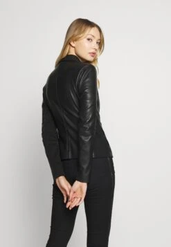 Emporio Armani CABAN COAT - Leather Jacket - Black -Total Wear Store 804ab561483b4a76a0ccdb352c6683cd