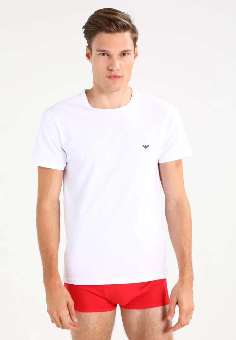 Emporio Armani Crew Neck 2 Pack - Undershirt - White/Navy Blue 4 Emporio Armani Crew Neck 2 Pack - Undershirt - White/Navy Blue - Image 2