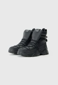 EA7 Emporio Armani FLAKES UNISEX - High-top Trainers - Full Black -Total Wear Store 8299f9fc297446248c7b2ca97936a5bb