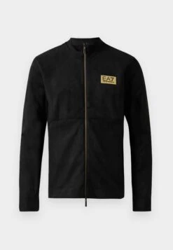 EA7 Emporio Armani TRAIN LABEL ALCANTARA - Zip-up Sweatshirt - Rainy Day -Total Wear Store 85643b715be34a1f809b7f35068a581c