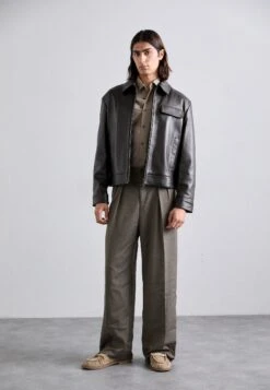 Emporio Armani BLOUSON JACKET - Leather Jacket - Meteorite -Total Wear Store 8a60913cc9244b2989b26e888265c9d3