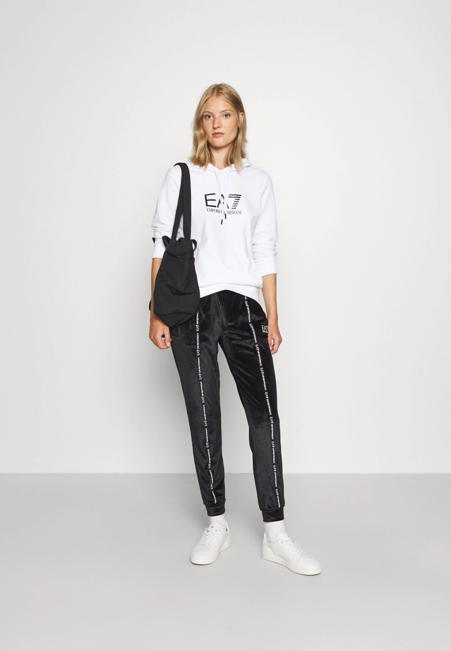 EA7 Emporio Armani Hoodie - White/Black 4 EA7 Emporio Armani Hoodie - White/Black - Image 2