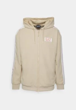 EA7 Emporio Armani Tennis Club Hoodie Light - Zip-Up Sweatshirt - Oxford Tan -Total Wear Store 8de1bd99784c44cc8f060ade926a9cac