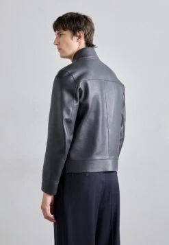 Emporio Armani BLOUSON JACKET - Leather Jacket - Dark Navy -Total Wear Store 8ffd2dcebba84e769bcff7fa60633659