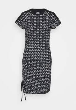 EA7 Emporio Armani Jersey Dress - Fancy Black/White -Total Wear Store 907b9eac008f461b8d93697300f12339